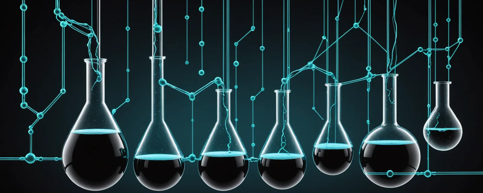 Abstract visualization of drug discovery pipeline stages